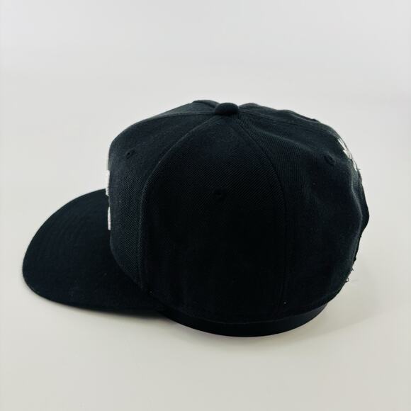 ADIDAS Men's Original White Trefoil Chain Logo Black Snapback Hat Cap One Size - Picture 3 of 8